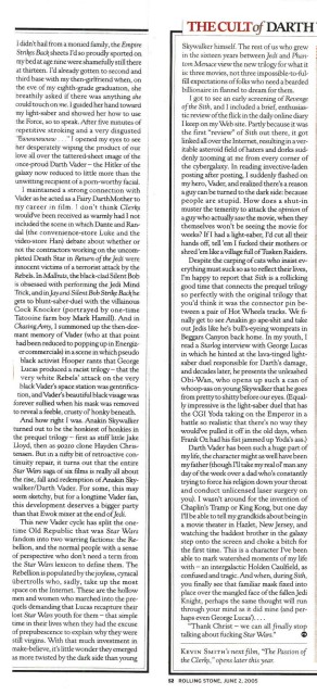 Darth & Me - Rolling Stone May 2005