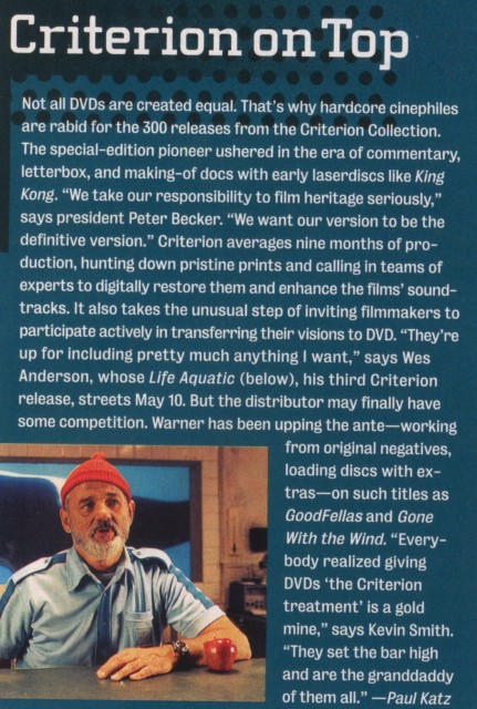 Entertainment Weekly - Criterion - April 2005