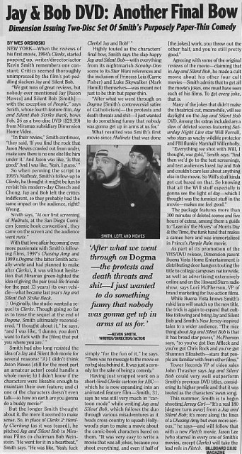 Billboard Magazine - Jay & Silent Bob Strike Back DVD