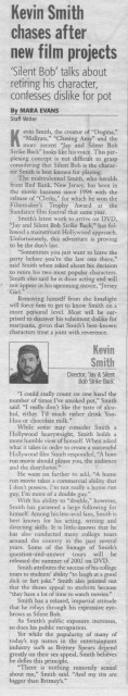 Kevin Smith chases after new film projects - UCSD Guardian - Mara Evans