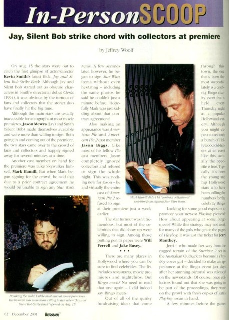 Autograph Magazine - November 2001